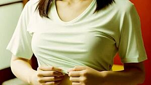 the blindfolded asian beauty strips lingerie during steamy massage