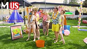 Jerkaoke Turns Summer Game into Bent-Over Doggystyle Orgy Madness with Madison Morgan and Rosalyn Sphinx