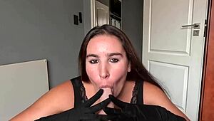 Satin Gloves Deliver Teasing POV Handjob Cumshot