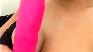 horny british gf on cam rides dildo deep pov blowjob style