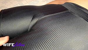 The masked latina bbw gym babe teases her trainer with tight pussy and big ass