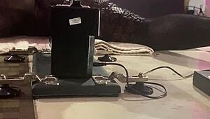 Hey slut milf this pussy machine fucks your squirting whore hole nonstop!