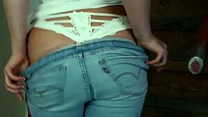 Natural Blonde Amateur Strips Lingerie Ripping Clothes Off Teasing