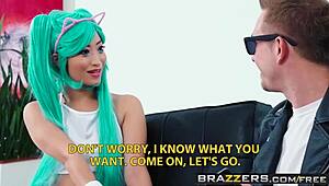 Ayumu Kase squirts in fishnet domination with Bill Bailey