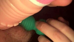 High and stroking that dildo hard