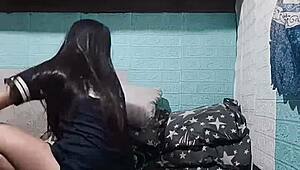 Asian Roommate Strips Panties In Dorm Gets Horny Solo