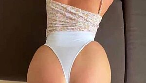 dirty anal creampie in julia's white thong 😈🍑