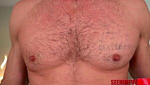 natalie brooks oils dilf charles dera's hairy chest before footjob cowgirl