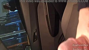 teasing risky handjob tempts young street teen in public car