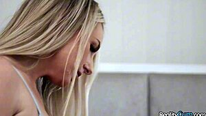 gorgeous busty blonde bunny madison rides max fills cock after pussy fingering