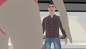 Chinese top model in red lingerie fucks photographer on sofa to pay for photos.