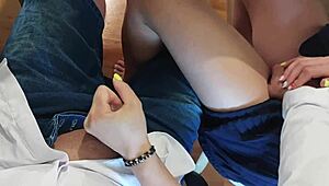 classroom handjob fingering her pussy leads to massive cumshot explosion 18yo