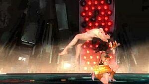 momiji's nude body takes brutal tag team wrestling punishment