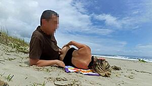 Fat Cock Pounds Milf's Ass Awakening Her on Sunny Beach