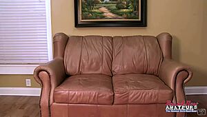 Petite brunette Cora stuffs dildo deep in pussy craves hard cock