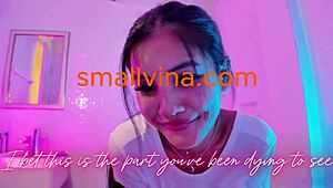 asian cutie gets horny flashes tits in bathroom