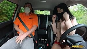 Hot Asian Babe Sucks Burning Monster Cock in Bent Over Doggystyle Car Ride Cowgirl Outdoor Reality