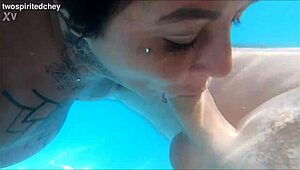 holiday pool threesome explodes with milf and brunette deepthroating monster cocks before juicy pussy licking and doggystyle pounding