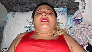 Latina Blonde Spits On Huge 14 Inch Cock Head Licking Sucking