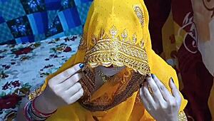 indian bride teases hubby with dirty bedroom creampie talk