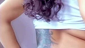 hot brazilian brunette espuletinha dirty talks natural tits begging your cum