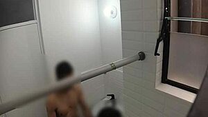 Bent Over BATHROOM Fuck SPYING On Cute College TEEN Riding Lover DOGGYSTYLE