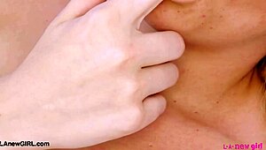 sexy 18+ blonde teen shows off her cute body on sofa for daddy