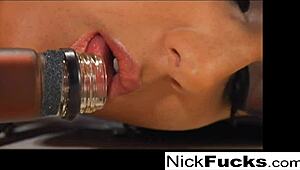 nick pounds pussy and tits in wild hardcore threesome cumshot blast