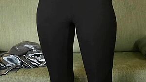 hazel ash's shiny yoga leggings photoshoot... wanna rip them off?