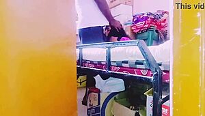 Desi housewife sneaks dirty fucking session with storekeeper's telugu talks