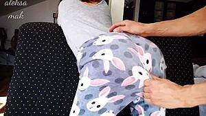 Stepdaddy Spanks Wet Ass and Fingers Tight Teen Pussy