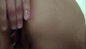 latina milf plays huge tits ass in shower masturbating wildly