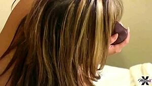 akira lane squirts on machine with rough lesbian ass licking and dildo fucks