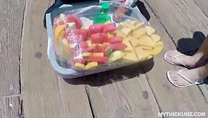 Thick curvy Maria oils up rides fat stranger monster cock pickup hardcore