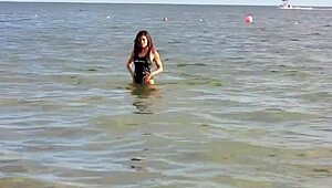 sarah c rocks malibu strings bikini tank dress in mexico teasing her mexican curves bikini style?