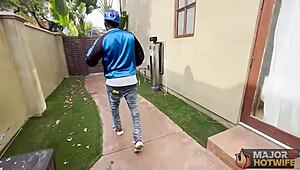 yo check out this busty redhead milf peaches gettin her pussy slammed by rome major