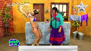 sexy peruvian latina gabriela serpa strips from bikini in hot tease