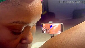 Ebony Lesbians Lick Pussy to Scissoring Orgasm