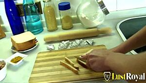 cristal rose rides big dick hard bent over kitchen counter doggystyle