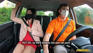 Hot Asian Babe Sucks Burning Monster Cock in Bent Over Doggystyle Car Ride Cowgirl Outdoor Reality