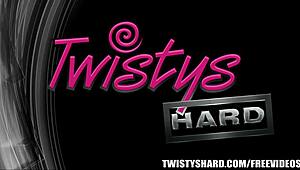 Brunette Virgin in Black Lingerie Licks Bent Over Doggystyle