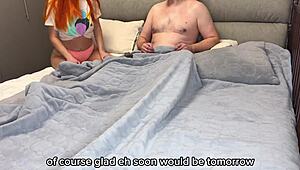 Cuckold Husband Watches Petite Russian Wife Ride Lover's Big Cock Missionary First Time