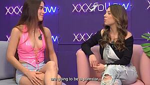 karolin gomez's tight wet pussy and small natural tits get pounded hard by pipe boy after interview