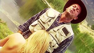 Fisherman's Wife Sucks and Fucks Him Publicly While Fishing Cum-Filled