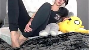 leggings pulled tight for sneaky farting tease