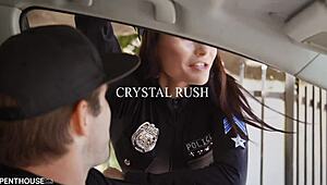 whoa big titted cop crystal rush sucks cock then rides suspect doggystyle at work 💦👮‍♀️