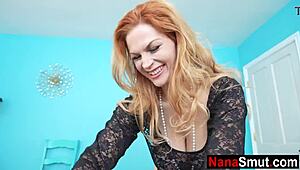 Redhead Stepgrandma Devours Stepgrandson's Dick!