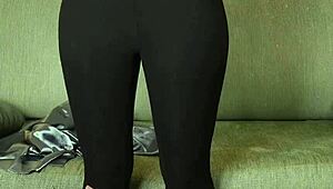 hazel ash's shiny yoga leggings photoshoot... wanna rip them off?