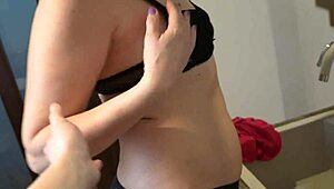 Housewife Bent Over Kitchen Counter for Quick Doggystyle Cumshot Facial