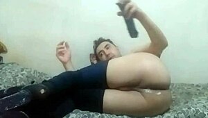 Sofi Vice's slutty anal toy addiction with dildo ripping clothes stockings heels ass shaking spanking in bed